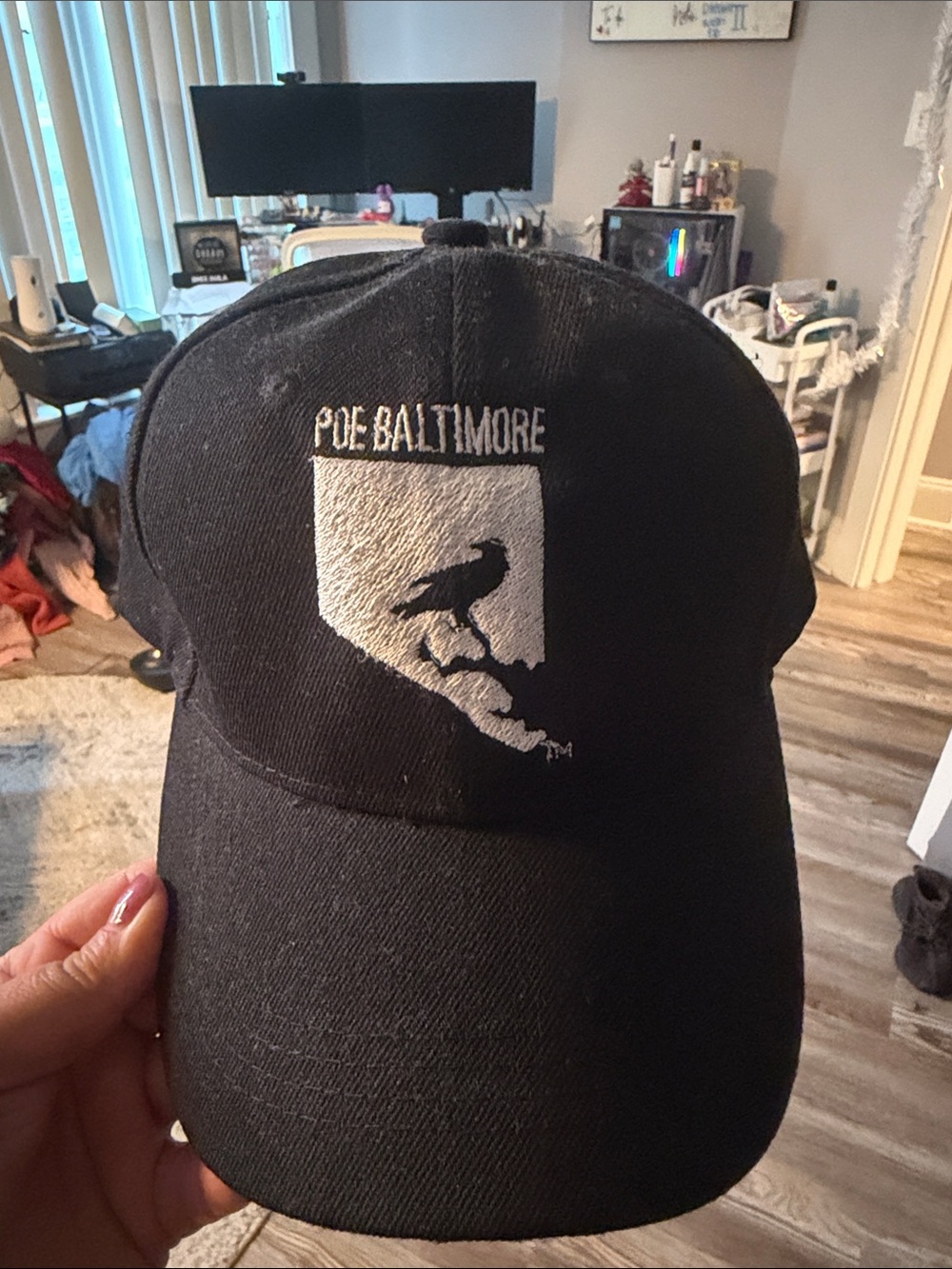 Black Embroidered Edgar Allen Poe Cap